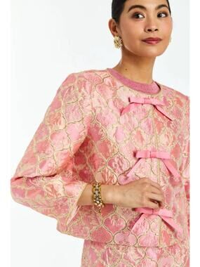 Mestiza New York Leandra Bow Jacket in Gilded Pink 4